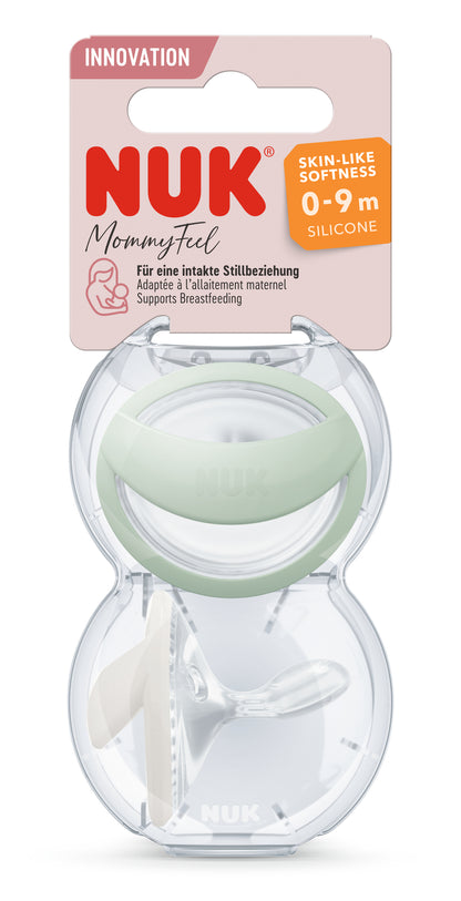 NUK MommyFeel Silikon Schnuller 0-9 Monate – Stillfreundlich (2 Stück)
