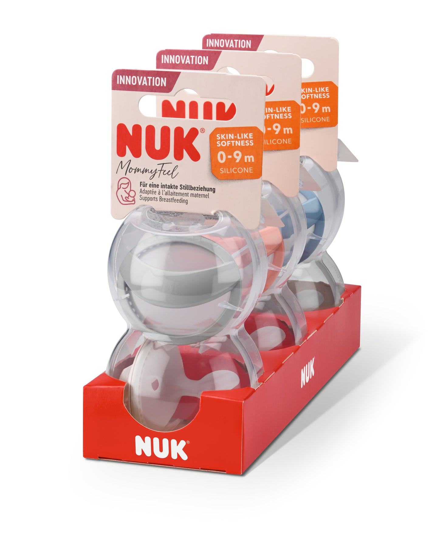 NUK MommyFeel Silikon Schnuller 0-9 Monate – Stillfreundlich (2 Stück)