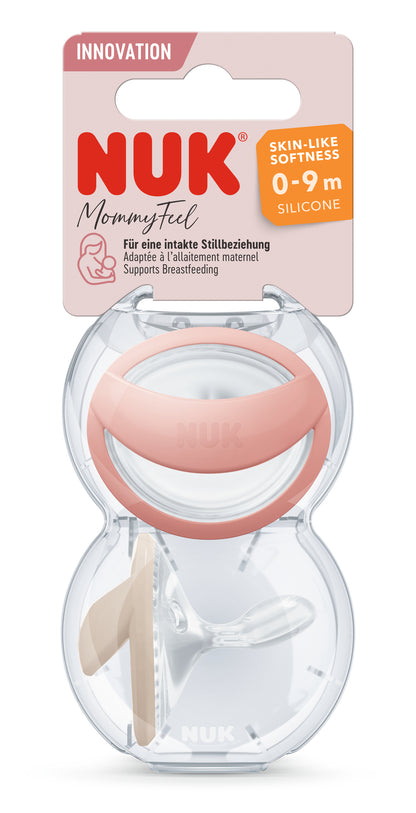 NUK MommyFeel Silikon Schnuller 0-9 Monate – Stillfreundlich (2 Stück)