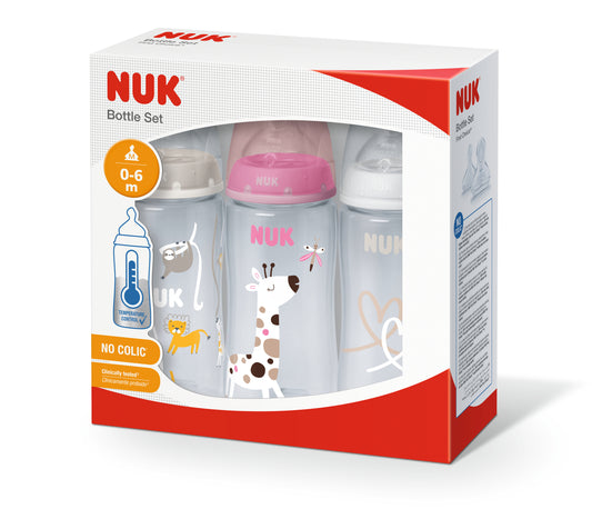NUK First Choice+ Girl 3er Flaschenset (rosa)