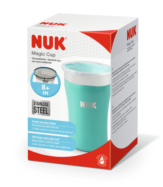 NUK Magic Cup Thermobecher Edelstahl, türkis , 230 ml