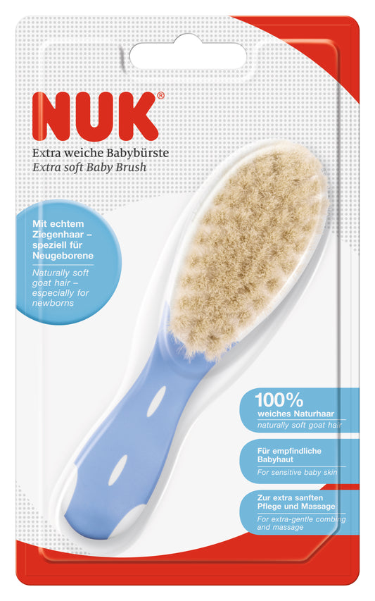 NUK extraweiche Babybürste – 100 % echtes Ziegenhaar