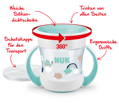 NUK Mini Magic Cup – Trinklernbecher mit Griffen, auslaufsicher & BPA-frei (160 ml)